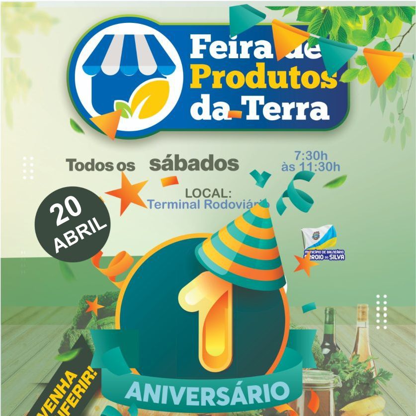 Aniversário Feira de produtos da terra 20 de abril